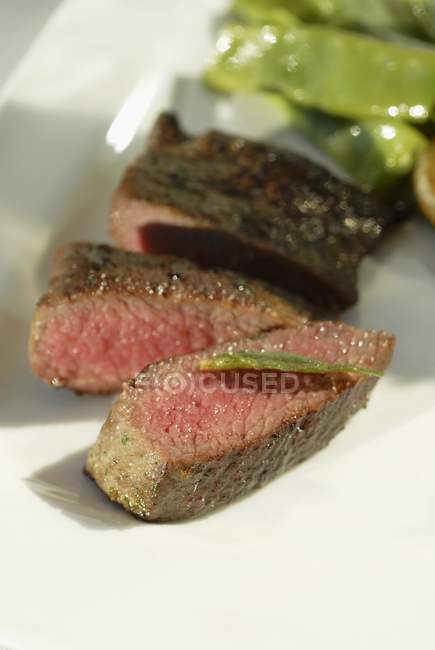 Roasted sliced Lamb fillet — Stock Photo