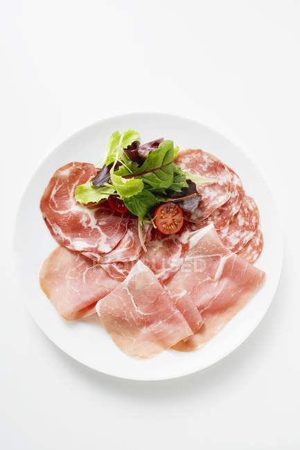 Italian cold cuts platter — Stock Photo