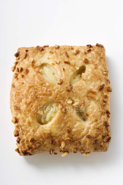 Closeup top view of apple puff pastry on white background — Stock Photo