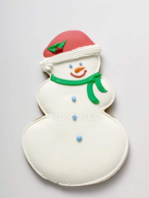 Glazed Snowman biscuit — Stock Photo