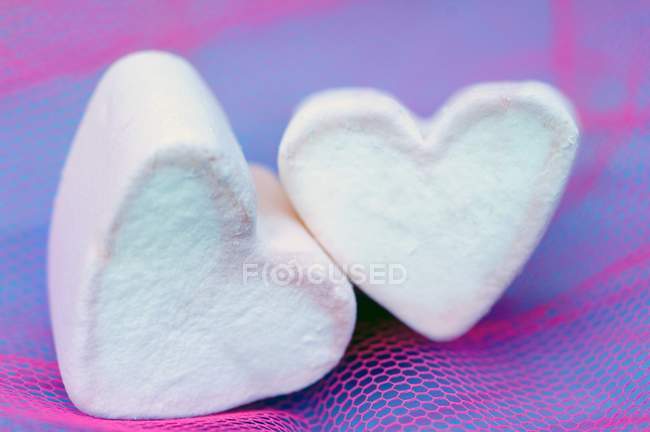 Two pink and white marshmallow — Stock Photo