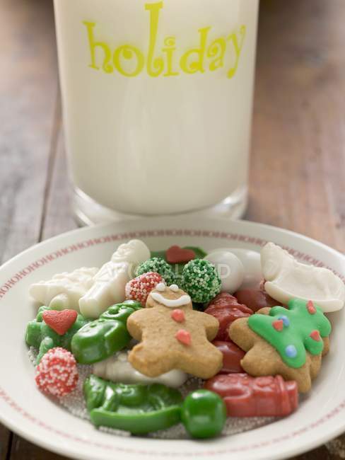 Різдво печиво і цукерки — стокове фото
