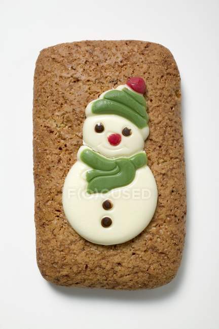 Gingerbread with snowman decoration — Stock Photo