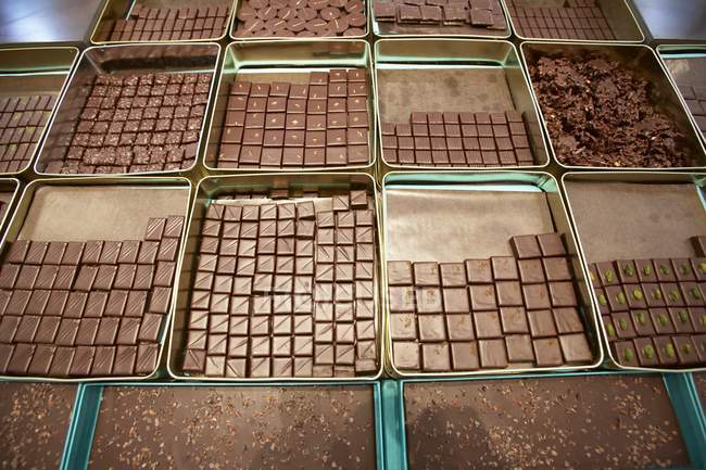 Différents types de chocolats — Photo de stock