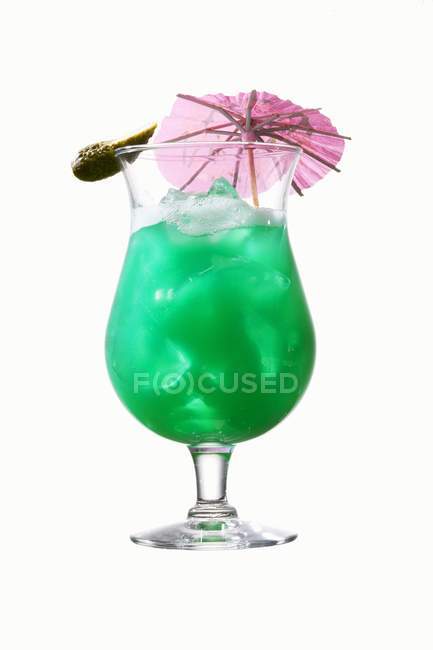Green cocktail with Blue Curacao — Stock Photo