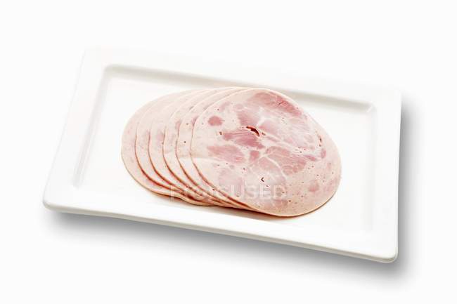 Salsiccia di prosciutto affettato — Foto stock