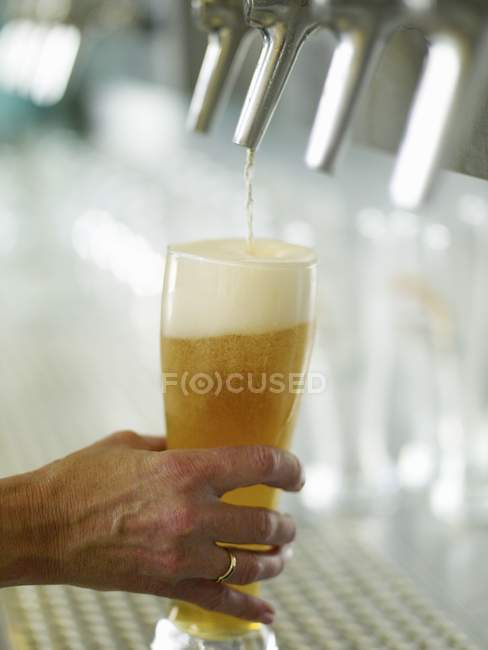 Despejando cerveja calado — Fotografia de Stock