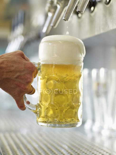 Litre of draught beer — Stock Photo