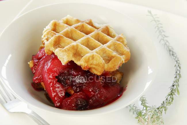 Apple and cranberry compote — Stock Photo