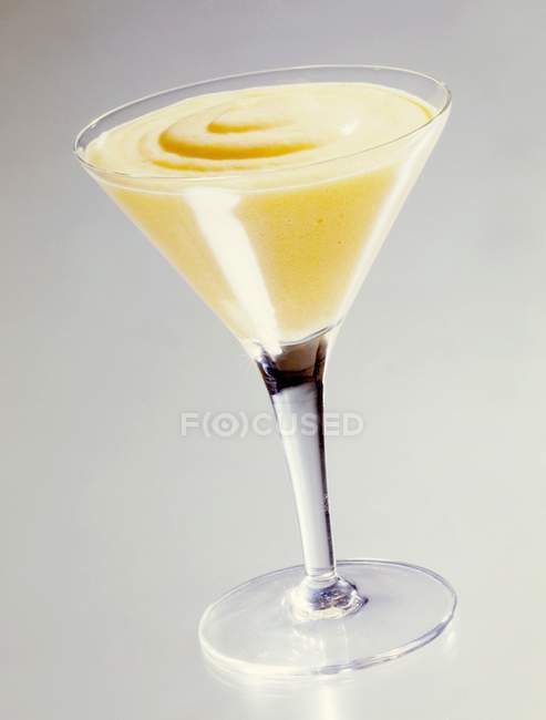 Closeup view of vanilla Blancmange in dessert glass — Stock Photo