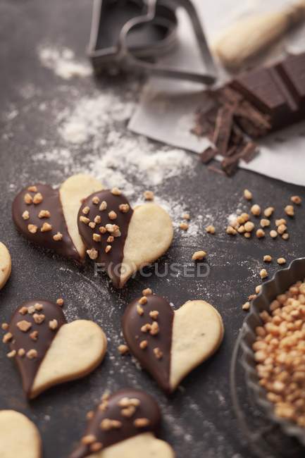 Biscuits with chocolate glaze — Stock Photo