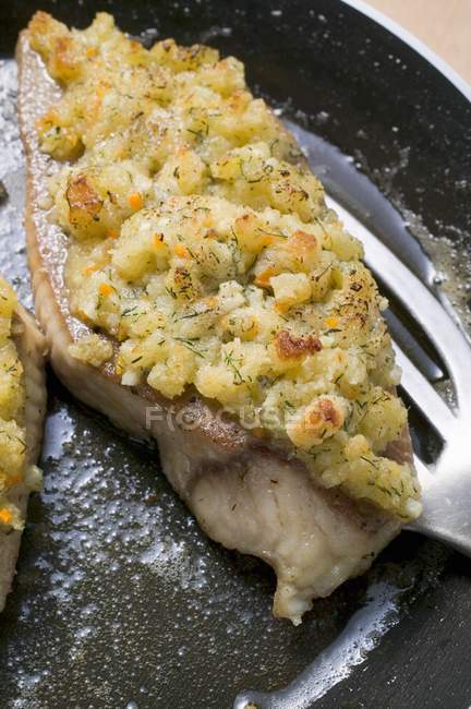 Filetes de peixe com pão — Fotografia de Stock