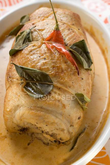 Roast turkey with chilli — Stock Photo