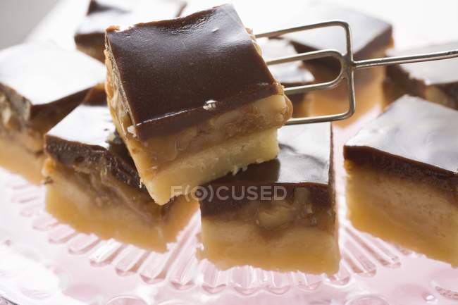 Chocolate toffee shortbread — Stock Photo
