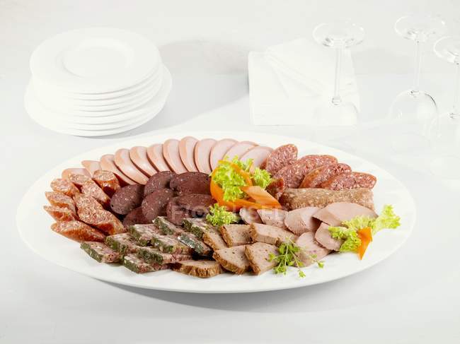 Platter of Cold cuts — Stock Photo