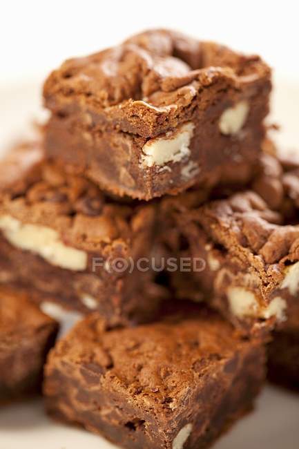 Fresh baked vegan nut brownies — Stock Photo