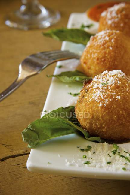 Deep fried risotto balls — Stock Photo