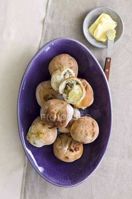 Rolls filled with chestnuts — Stock Photo