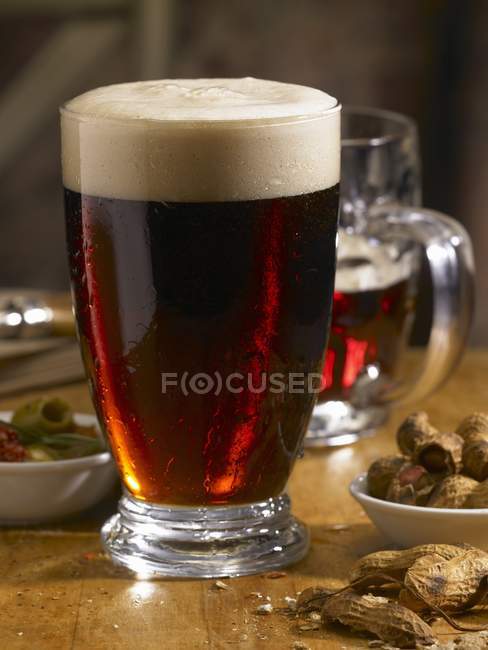 Glass of Dark Beer — Stock Photo