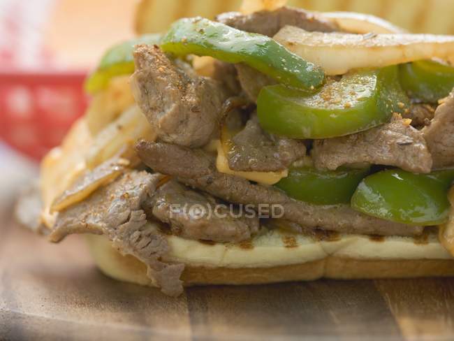 Cena sandwich con peperoni — Foto stock