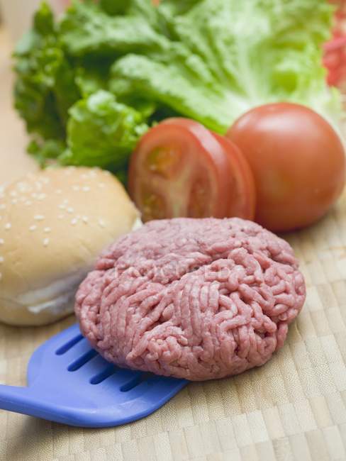 Ingredientes para hacer hamburguesa - foto de stock