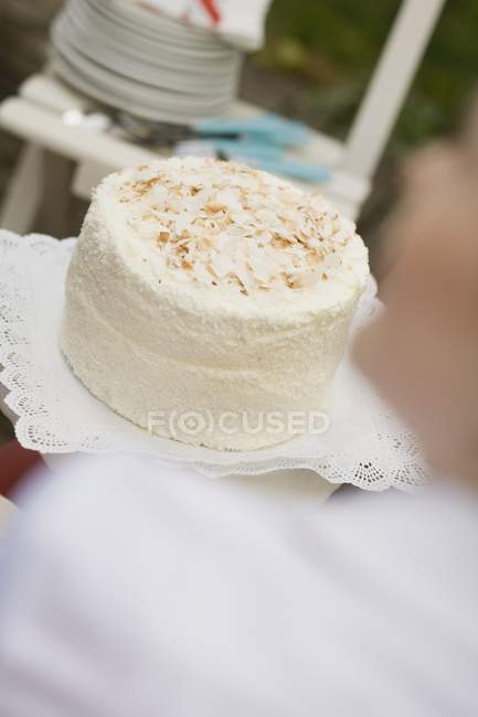 Coconut cake for 4th of July — Stock Photo