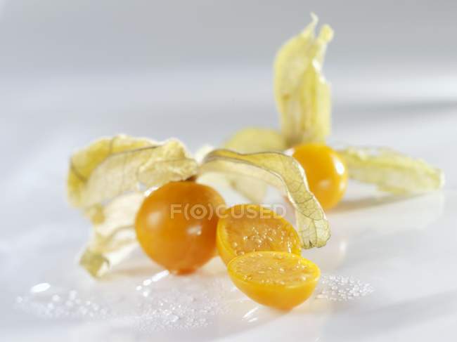 Cape gooseberries with drops of water — Stock Photo