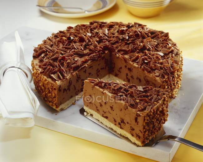 Tarta de queso con chocolate de avellana - foto de stock