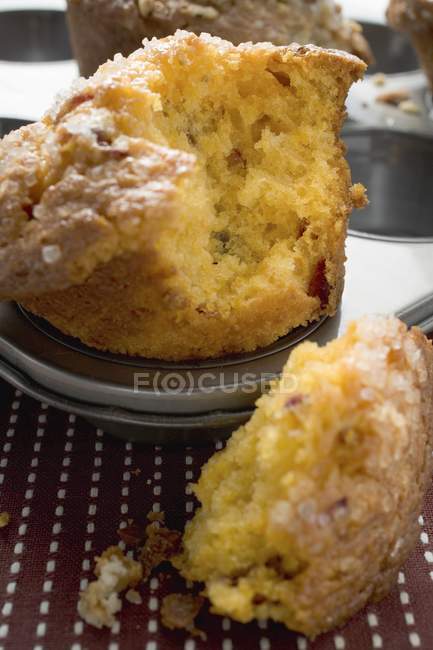 Muffin rotto in barattolo di muffin — Foto stock