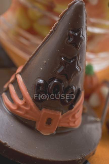 Chocolate witch hat — Stock Photo