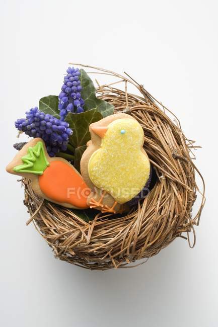 Easter biscuits on white background — Stock Photo