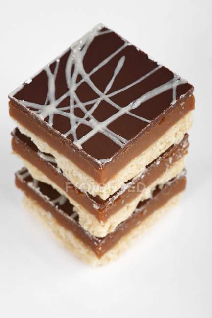 Schokoladen-Karamell-Shortbread — Stockfoto