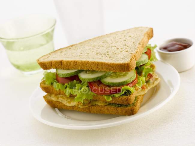 Club sandwich with chicken — Stock Photo