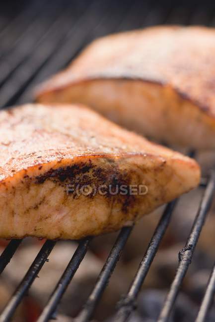 Grilled salmon fillets — Stock Photo