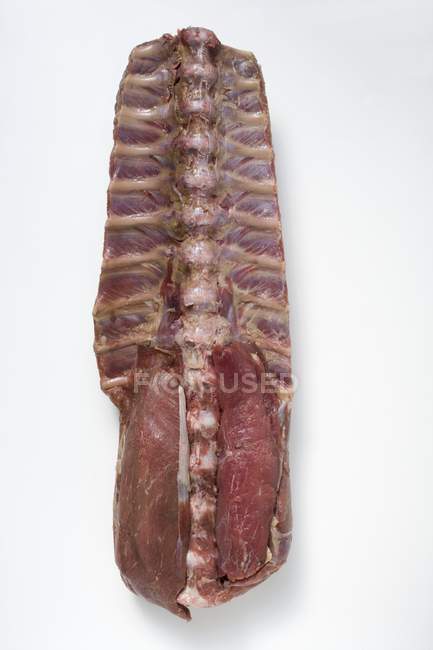 Filetto di maiale crudo con costole — Foto stock