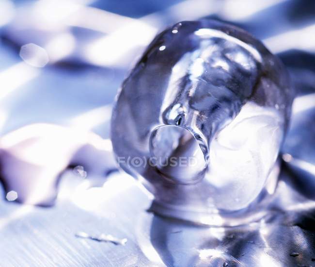 Closeup view of an melting ice cube — Stock Photo