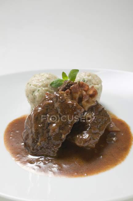 Beef goulash with bread — Stock Photo