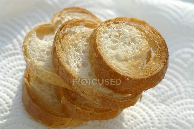 Toasted baguette slices — Stock Photo