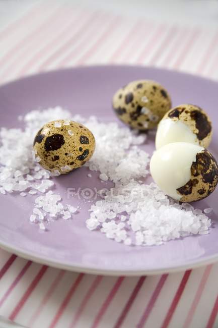 Eggs with sea salt — Stock Photo