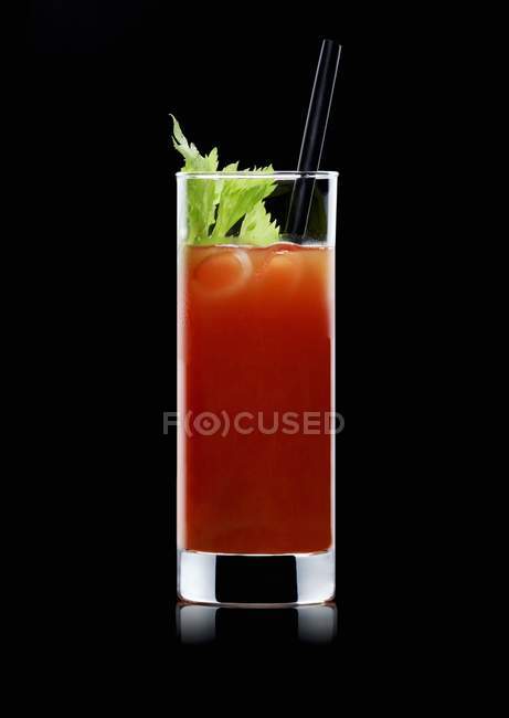 Bloody Mary with straw — Stock Photo