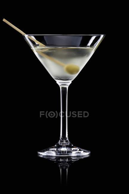 Dry martini on black background — Stock Photo
