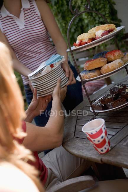 Cake buffet for the 4th of July — Stock Photo