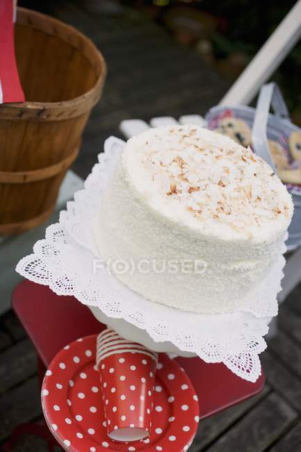Coconut cake for the 4th of July — Stock Photo