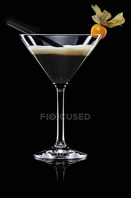 White Russian on black background — Stock Photo