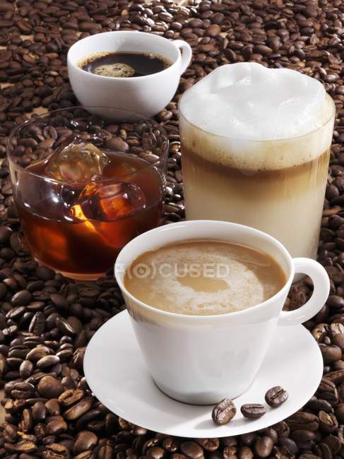 Different coffee drinks — Stock Photo