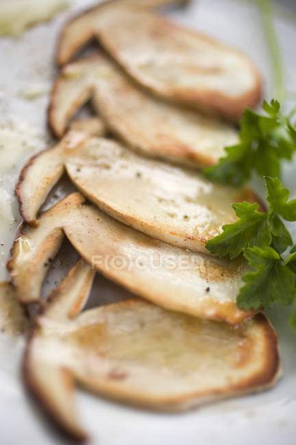 Fried cep slices — Stock Photo
