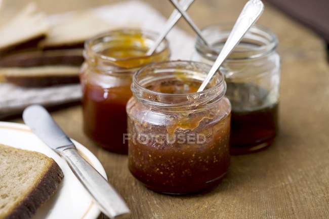 Fig jam and honey — Stock Photo