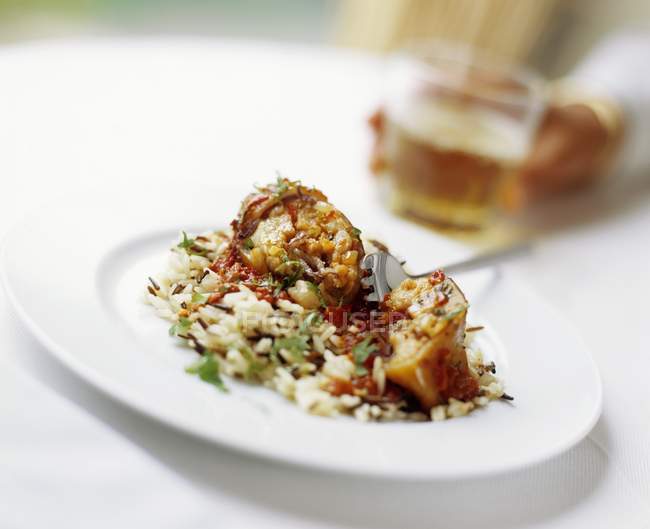 Calamari ripieni di riso — Foto stock