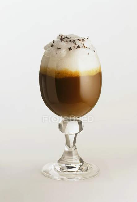 Chocolate quente em vidro — Fotografia de Stock