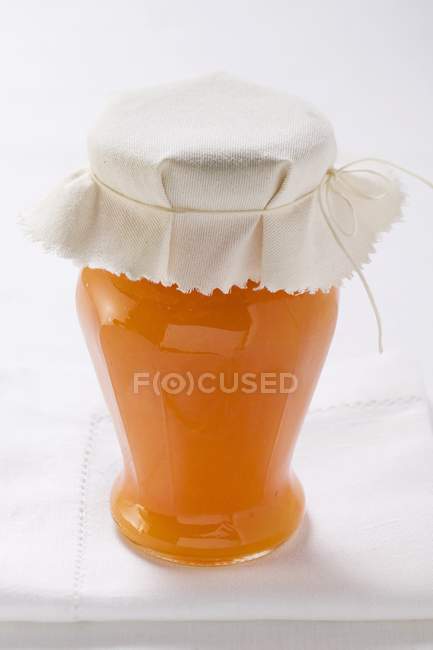 Apricot jam in jar — Stock Photo